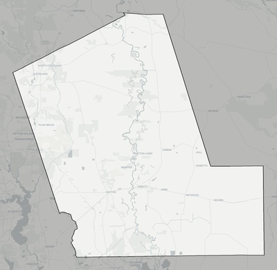 Liberty County TX county basemap context