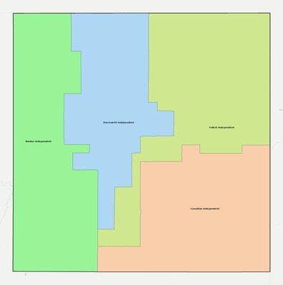 Lipscomb County TX school district boundaries map
