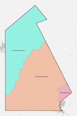 Live Oak County TX school district boundaries map
