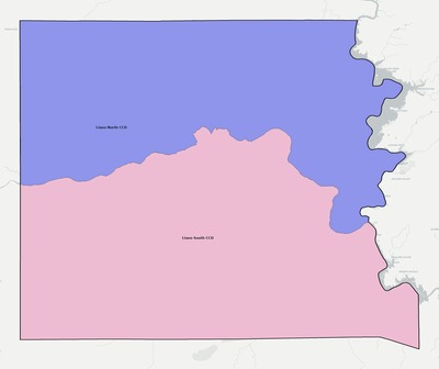 Llano County TX townships and subdivisions map