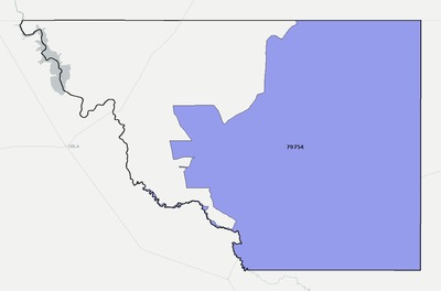 Loving County TX ZIP code boundaries map