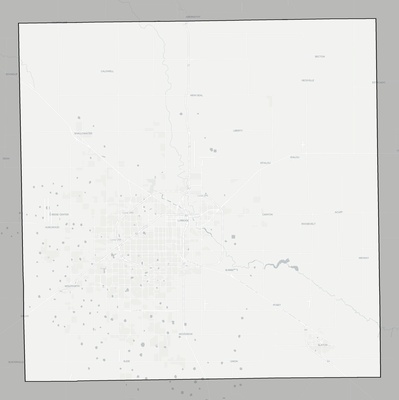 Lubbock County TX county basemap context