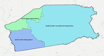 Madison County TX school district boundaries map