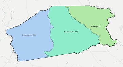 Madison County TX townships and subdivisions map