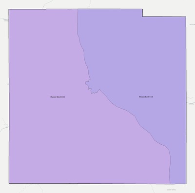 Mason County TX townships and subdivisions map
