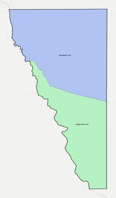 Maverick County TX townships and subdivisions map