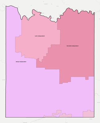McCulloch County TX school district boundaries map