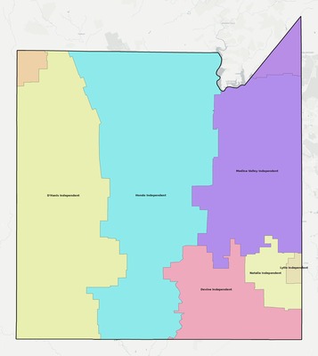 Medina County TX school district boundaries map