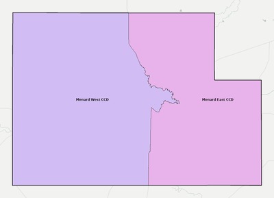 Menard County TX townships and subdivisions map