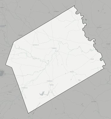 Milam County TX county basemap context