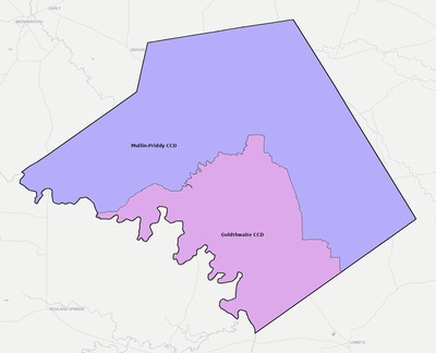 Mills County TX townships and subdivisions map