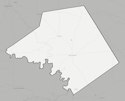 Mills County TX county basemap context