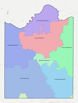 Montague County TX school district boundaries map