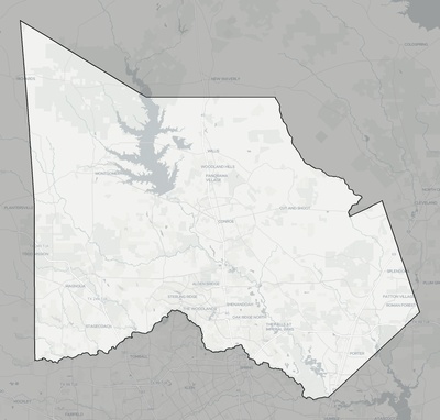 Montgomery County TX county basemap context