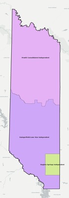 Morris County TX school district boundaries map