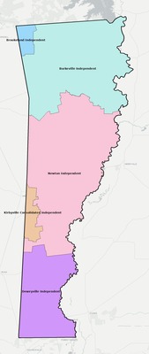 Newton County TX school district boundaries map