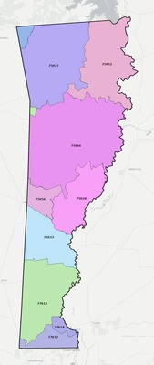 Newton County TX ZIP code boundaries map