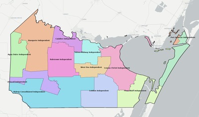 Nueces County TX school district boundaries map