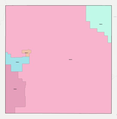 Ochiltree County TX ZIP code boundaries map
