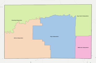 Oldham County TX school district boundaries map
