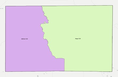 Oldham County TX townships and subdivisions map