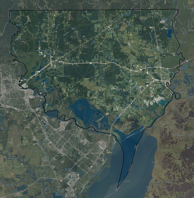 Orange County TX USGS imagery and topo map