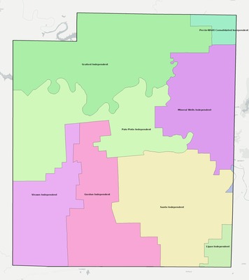 Palo Pinto County TX school district boundaries map