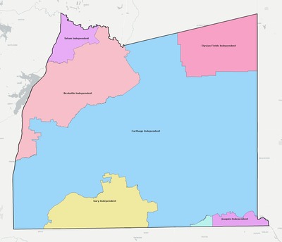 Panola County TX school district boundaries map