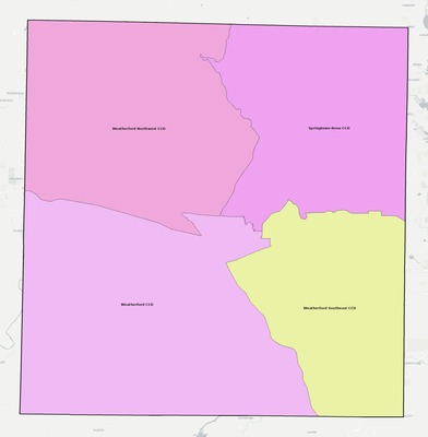 Parker County TX townships and subdivisions map