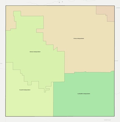 Parmer County TX school district boundaries map