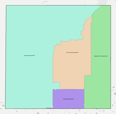 Potter County TX school district boundaries map
