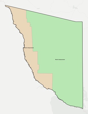 Presidio County TX school district boundaries map