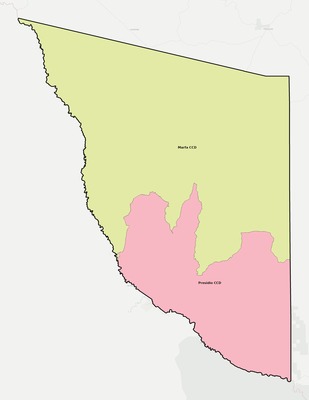 Presidio County TX townships and subdivisions map