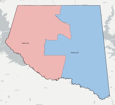 Rains County TX townships and subdivisions map