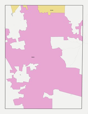 Reagan County TX ZIP code boundaries map