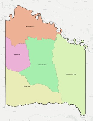 Red River County TX townships and subdivisions map