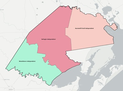 Refugio County TX school district boundaries map
