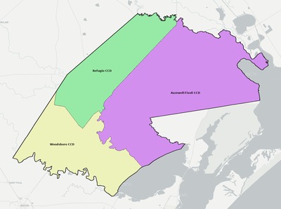 Refugio County TX townships and subdivisions map
