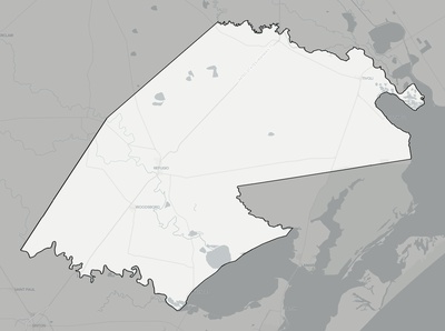 Refugio County TX county basemap context