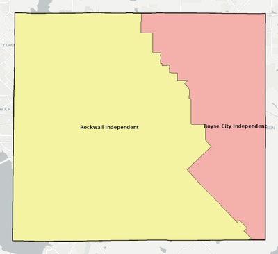 Rockwall County TX school district boundaries map