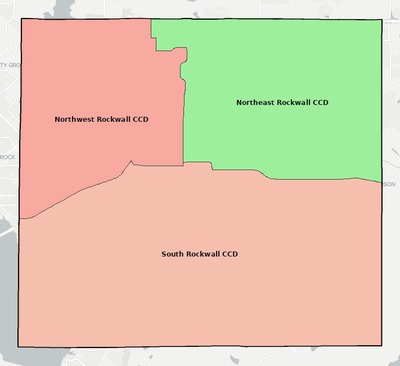 Rockwall County TX townships and subdivisions map