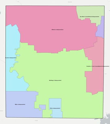 Runnels County TX school district boundaries map