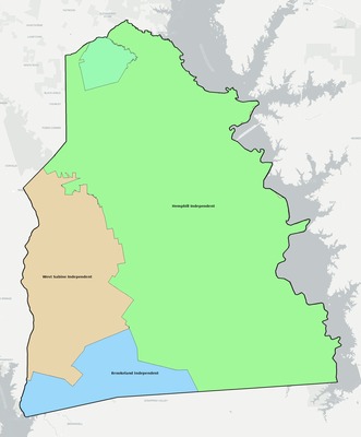 Sabine County TX school district boundaries map