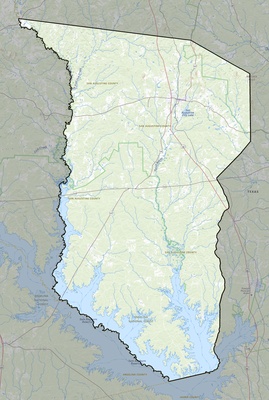 San Augustine County TX USGS topo map