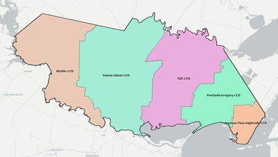 San Patricio County TX townships and subdivisions map