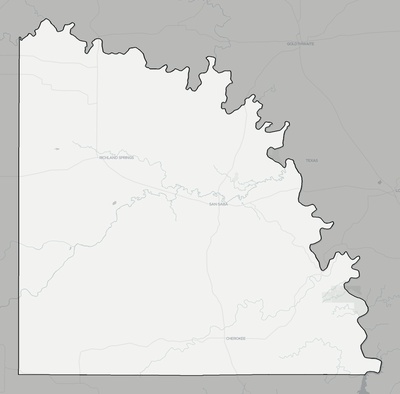 San Saba County TX county basemap context