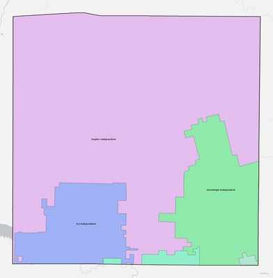 Scurry County TX school district boundaries map