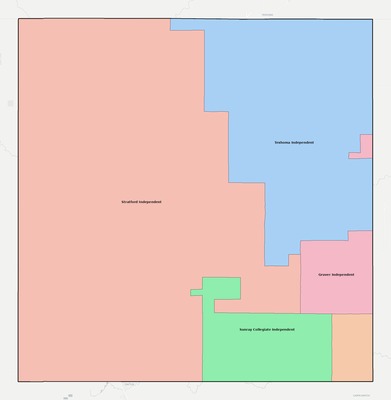 Sherman County TX school district boundaries map