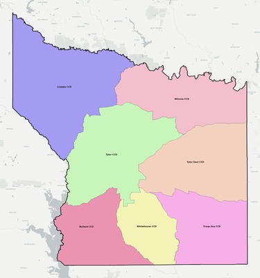Smith County TX townships and subdivisions map