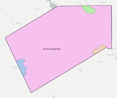 Somervell County TX school district boundaries map
